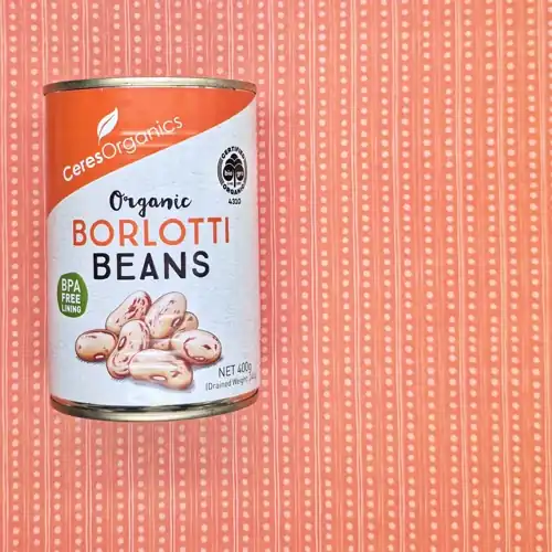Ceres Organics Organic Borlotti Beans. Certified organic. BPA free lining. Made in Italy.