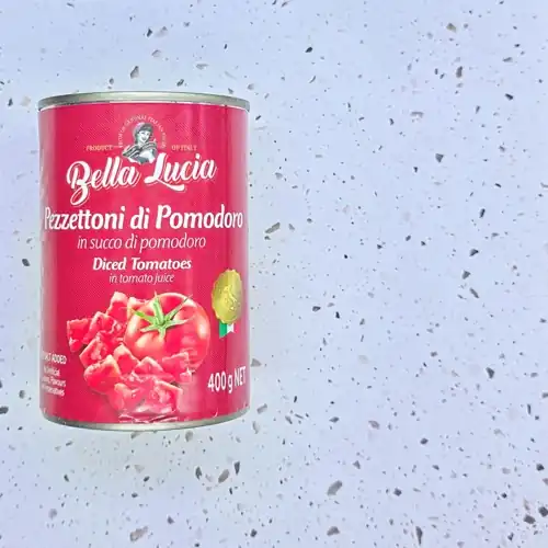 Bella Lucia Diced Tomatoes in Tomato Juice. Pezzettoni di Pomodoro in succo di pomodoro. Product of Italy.