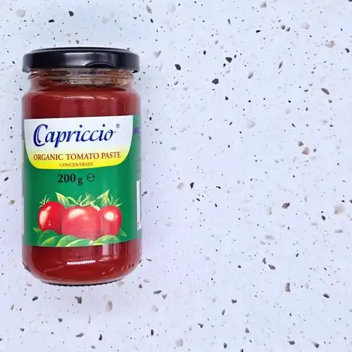Capriccio Organic Tomato Paste Concentrate: Product of Italy.