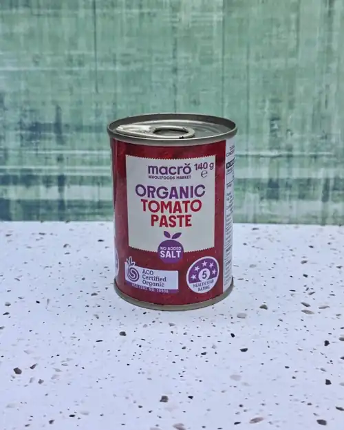 Macro Wholefoods Market Organic Tomato Paste. ACO certified organic.